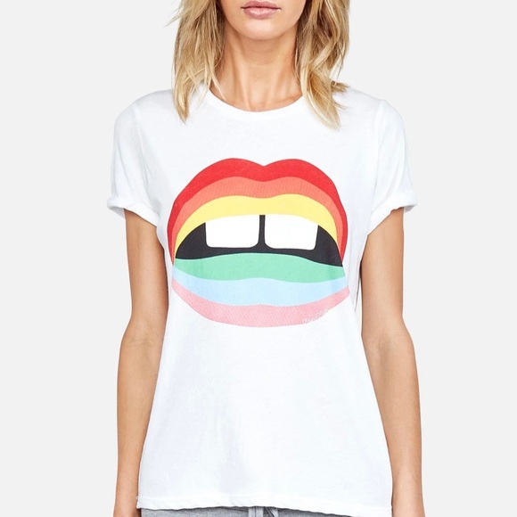 Lauren Moshi Rainbow Gap Edda Lips Vintage Tshirt